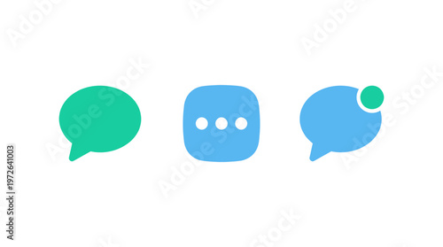 Chat bubbles and ellipsis icon, communication symbols, digital messaging concept