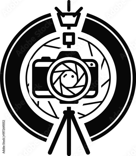 Celebrate camera day with stunning photography vintage camera icon on oval background