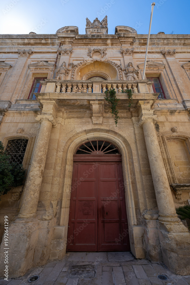Fototapeta premium Mdina Local Council building facade - Mdina, Malta
