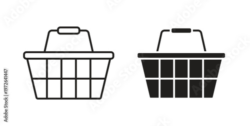 Shopping basket icon on white background. icon set