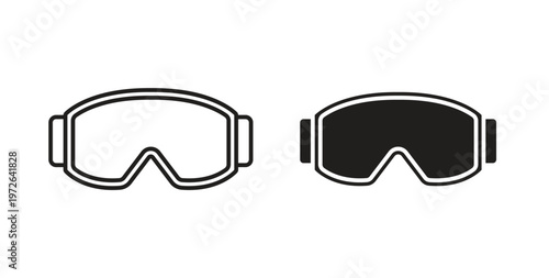 Ski goggles icon on white background. icon set