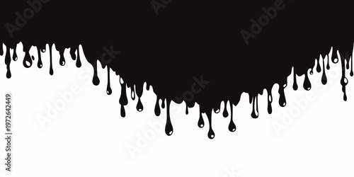 Abstract dripping ink or paint effect against a white background