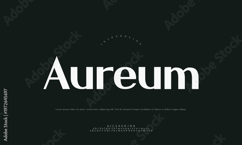 Aureum elegant serif font typography design on dark background with font family with font type with graphic design with design element with custom font with font name