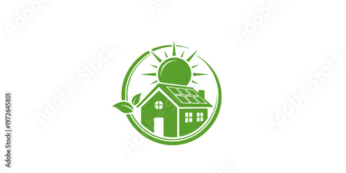 Renewable Energy Home Insurance Green Icon