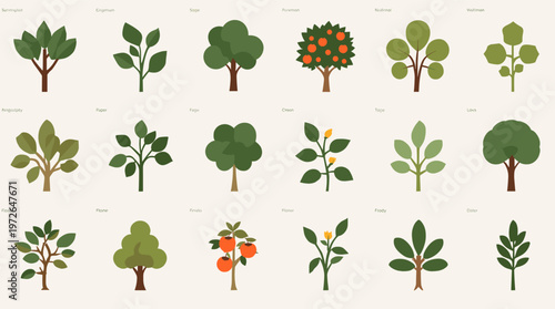 A minimalist illustration of a tree branch with green leaves against a neutral background. Perfect for representing growth, nature, or environmental c