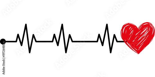 Black heartbeat line icon. on flat style on white background vector eps 10