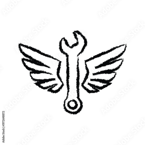 Wrench With Wings Icon