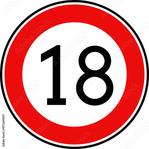 Speed Limit 18 Traffic Sign Vector