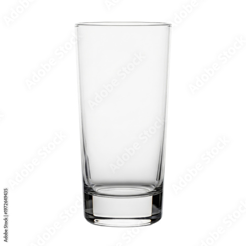 Empty clear glass on transparent background