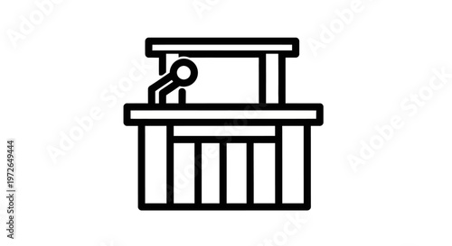 Simple line icon of a ticket booth.