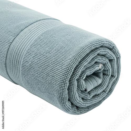 Rolled up blue bath towel