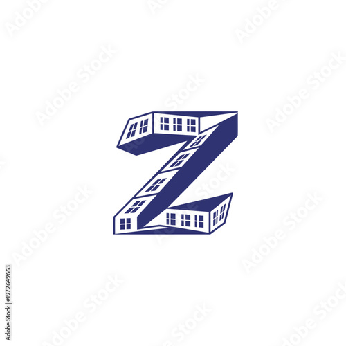 Letter z logo concept for real estate business or house related company initial.