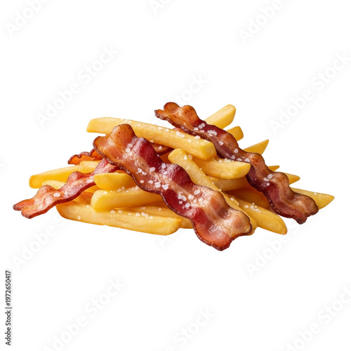 French fries with bacon and salt