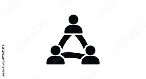 A minimalist depiction of four figures connected in a triangular formation showcasing a striking silhouette high quality professional