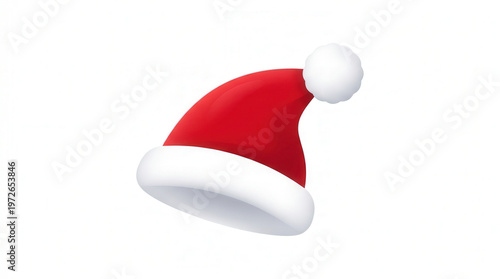 Festive Santa Hat Illustration with Christmas Drawings in Bright Colors