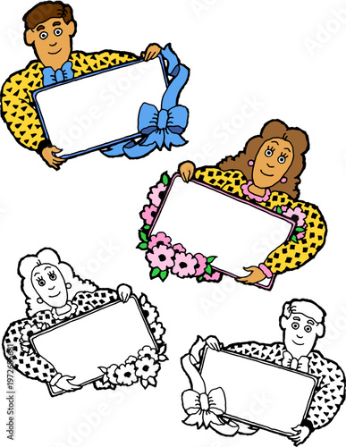 Labels or borders, male and female