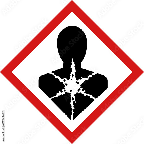 Health Hazard Symbol – Chemical Safety GHS Human Silhouette Warning Sign Vector
