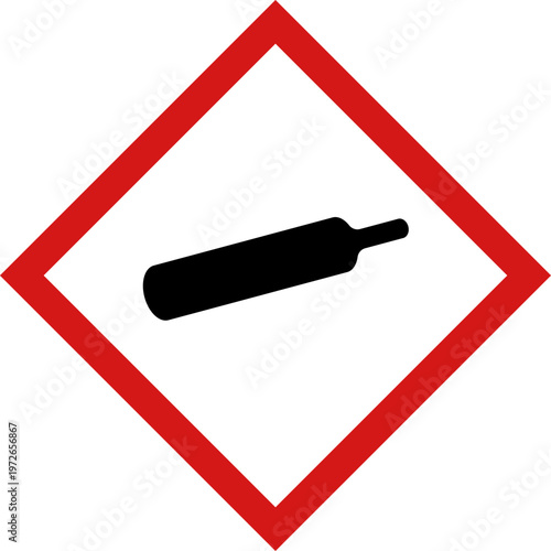 Gas Under Pressure Hazard Symbol – Chemical Safety Warning Sign Vector GHS Icon