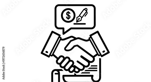 Handshake and money agreement concept.