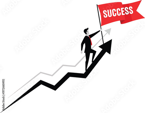 Climbing towards success with determination and a positive outlook Vector