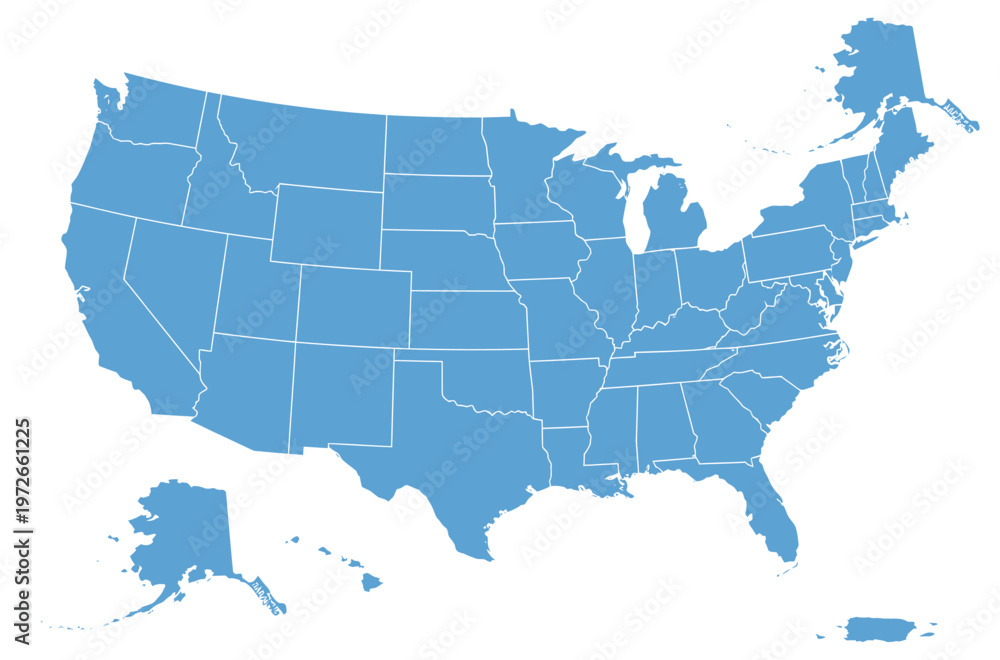 Obraz premium Map of the united states of america