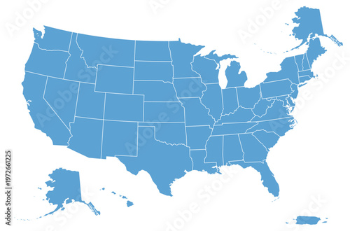 Map of the united states of america