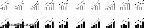Minimal Bar Chart Growth Icons Pattern – Business Analytics and Data Visualization Background