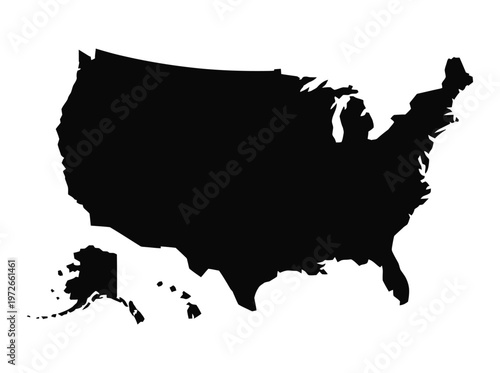 Black silhouette of the united states of america