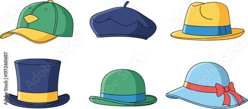 Hat Vector Illustration Showing Fashion Accessories
