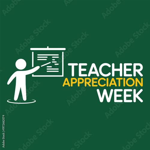 Teacher appreciation week graphic with green background