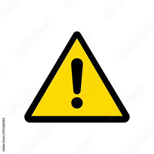 Yellow Warning Triangle Icon with Exclamation Mark