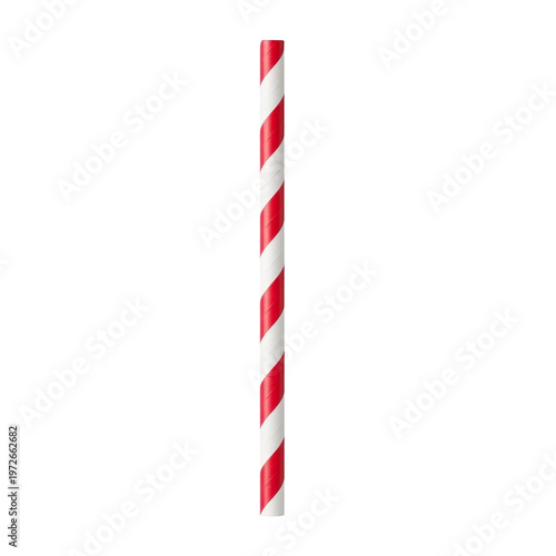 Red and white striped drinking straw