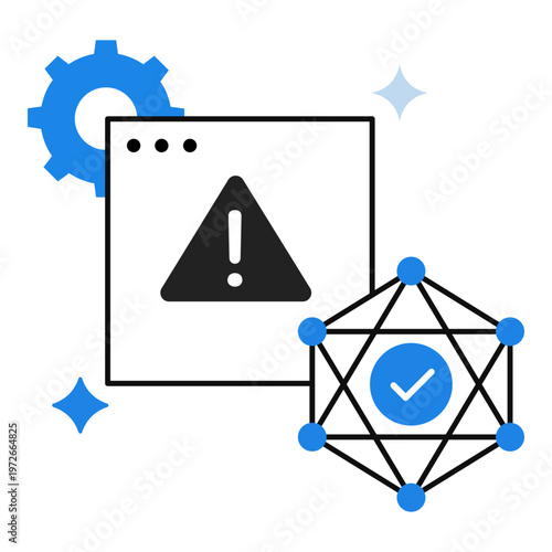 AI Anomaly Detection System Icon. AI, Detection, Alert Symbol. Illustration for Threat Detection Concept.