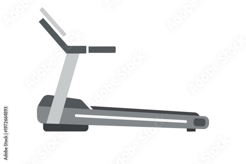 Gray treadmill illustration for fitness and exercise concept  workout equipment