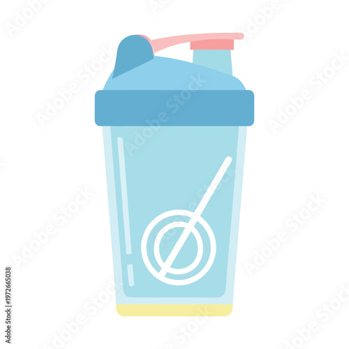 Shaker bottle with pink lid and white logo on side  fitness supplement container