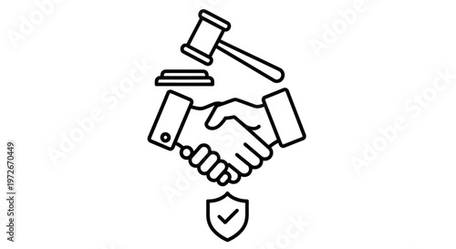 Business agreement and legal protection concept.