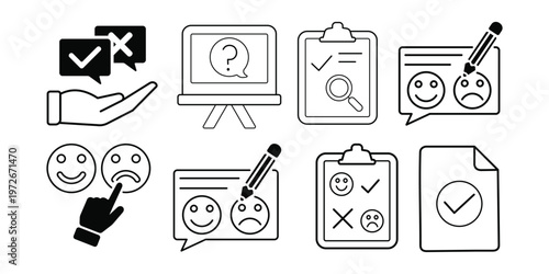 Review icon set. Rating stars vector icon set from one to five, Feedback icon collection. Concept of best ranking. Satisfaction thin line icon set.