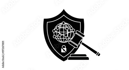 law and justice shield icon.