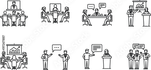 Legal system and courtroom scenes a collection of hand drawn style vector illustrations depicting justice and legal proceedings