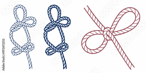 A pair of scissors and a thread with needle on a white surface