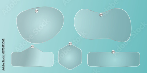 Elegant glass effect bathroom accessories set mirrors shelves and holders in teal