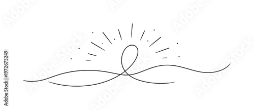 "Tranquil Hope Atmosphere". Minimalistic one-line drawing gentle curved lines forming a glowing aura that