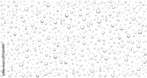 Konstfotografi Moisture reflection on clear glass surface with realistic transparent water droplets
