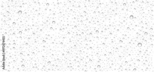 Slika na platnu Transparent water droplets, water-drop on wet clear window