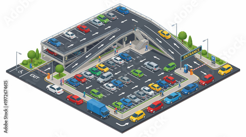 Cars Parking Lot Vehicles.