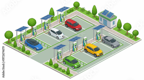 Electric car charging station.