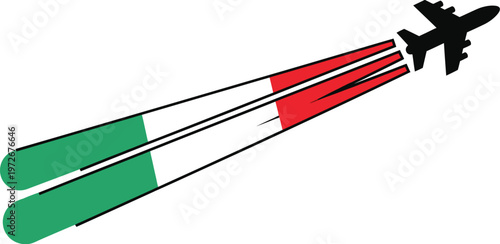 Republic day italy celebration airplane trail depicting the italian flag national pride freedom