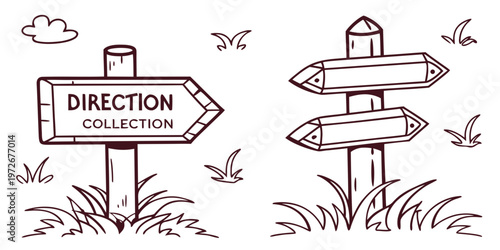 Directional signpost with multiple arrows pointing different ways