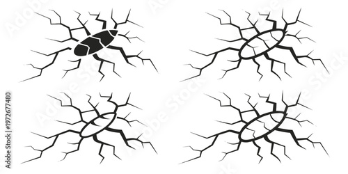 Close-up view of four small, detailed star-shaped insects