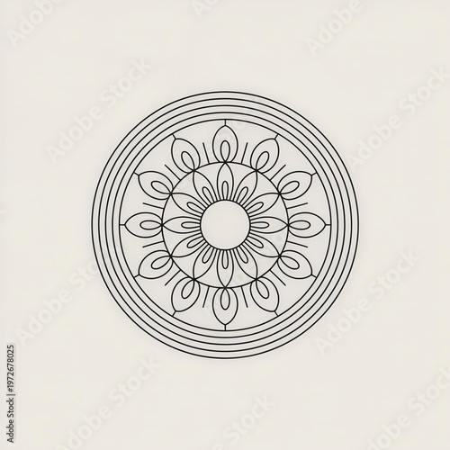 elegant floral mandala line art design for decorative patterns